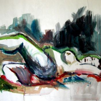 Painting titled "Epanouie" by Véronique Kaplan, Original Artwork