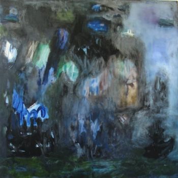 Peinture intitulée "N° 845 - Un bleu si…" par Véronique Lafont, Œuvre d'art originale