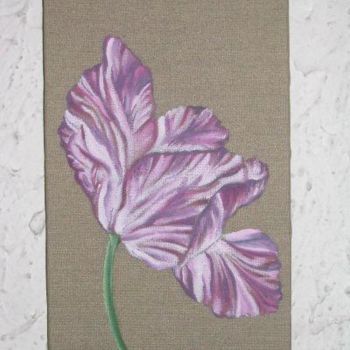 Peinture intitulée "la tulipe bicolore…" par Véronique Pastel, Œuvre d'art originale
