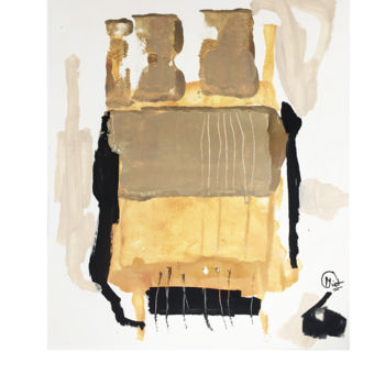 Peinture intitulée "acrylique sur papier" par Miet, Œuvre d'art originale, Acrylique Monté sur Carton