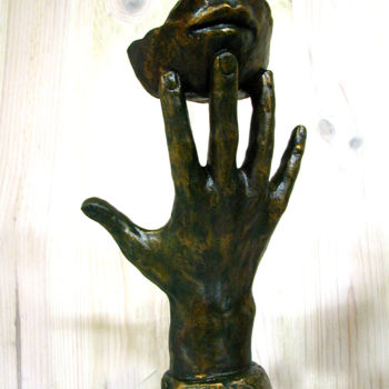 Sculpture titled "Eole" by Véronique Richard, Original Artwork, Bronze