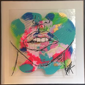 Painting titled "Sensualité" by Alexis Mathelin, Original Artwork, Acrylic Mounted on Wood Panel