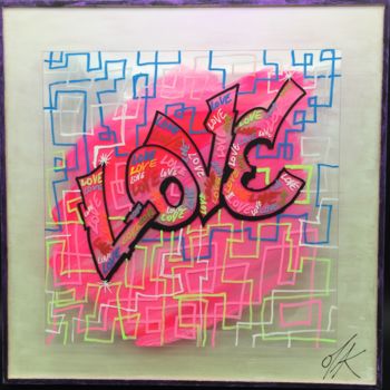 Peinture intitulée "Love" par Alexis Mathelin, Œuvre d'art originale, Acrylique Monté sur Panneau de bois