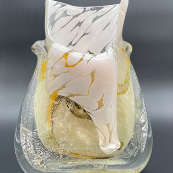 Sculpture titled "Vase decoupé" by Alexis Mathelin, Original Artwork, Glass