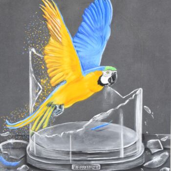 图画 标题为“enfin libre !” 由Valérie Mortier, 原创艺术品, 粉彩