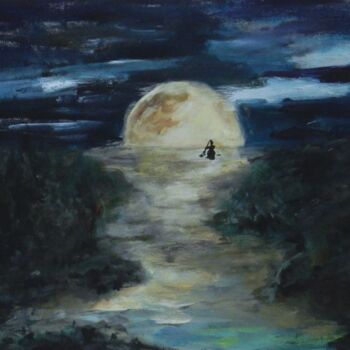 제목이 "Wet moonlight"인 미술작품 Filip Callewaert로, 원작, 아크릴