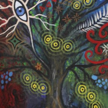 Painting titled "Psychedelic Tree" by Vesa Peltonen, Original Artwork