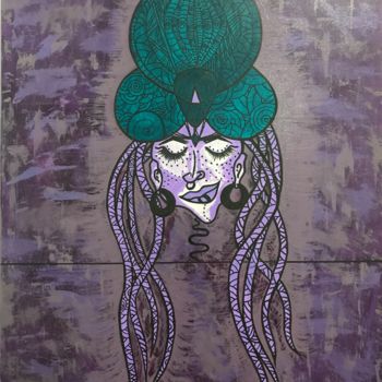 Ζωγραφική με τίτλο "Shaman woman" από Vsk, Αυθεντικά έργα τέχνης, Ακρυλικό