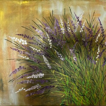 Картина под названием "Квіти" - Oksana Perepelytsia, Подлинное произведение искусства, Масло Установлен на Деревянная панель