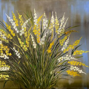 Painting titled "Flowers" by Oksana Perepelytsia, Original Artwork, Oil