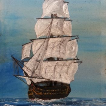 Pittura intitolato "Ship 1" da Sav Yorg, Opera d'arte originale, Altro