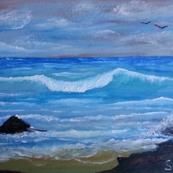 Painting titled "Sea wave" by Sav Yorg, Original Artwork, Oil