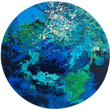 Painting titled "«our planet-06»" by Vesta Shi, Original Artwork, Acrylic Mounted on Wood Stretcher frame