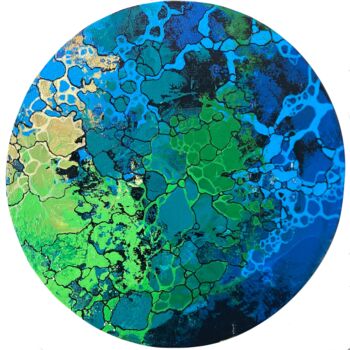 Картина под названием "Our planet- 03" - Vesta Shi, Подлинное произведение искусства, Акрил Установлен на Деревянная рама дл…