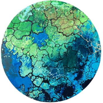 Painting titled "Our planet-02" by Vesta Shi, Original Artwork, Acrylic Mounted on Wood Stretcher frame