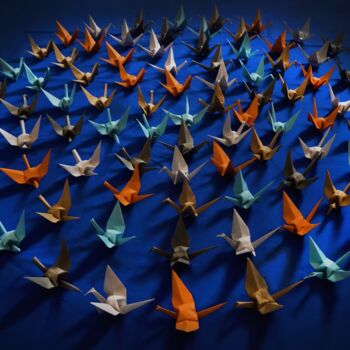 Photography titled "Origami Extinction…" by Vethan Sautour, Original Artwork, Digital Photography Mounted on Wood Panel