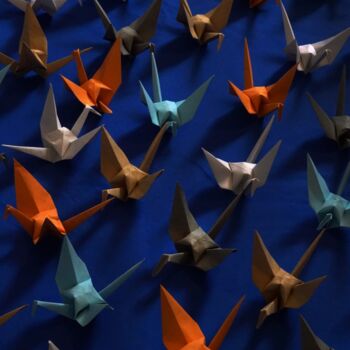 Photography titled "Origami Extinction…" by Vethan Sautour, Original Artwork, Digital Photography Mounted on Wood Panel