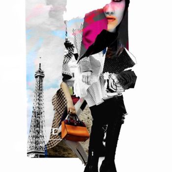 Digital Arts titled "The miss in Paris II" by Tomasz Rolko, Original Artwork, Collages