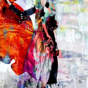Digitale Kunst mit dem Titel "La danse de rue II" von Tomasz Rolko, Original-Kunstwerk, Collagen