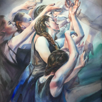 Ζωγραφική με τίτλο "In dance. Dancing g…" από Natalia Veyner, Αυθεντικά έργα τέχνης, Ακουαρέλα