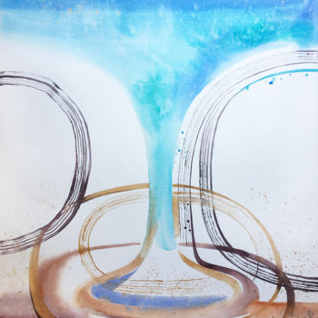 Peinture intitulée "Filling with energy" par Natalia Veyner, Œuvre d'art originale, Aquarelle