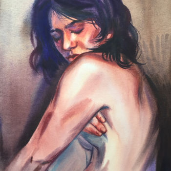 Painting titled "Morning" by Natalia Veyner, Original Artwork, Watercolor