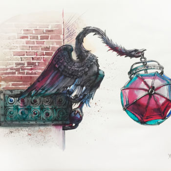 Rysunek zatytułowany „Venetian lantern wi…” autorstwa Natalia Veyner, Oryginalna praca, Atrament