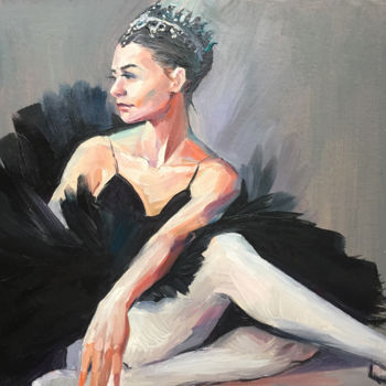 Painting titled "Seated ballerina. D…" by Natalia Veyner, Original Artwork, Oil