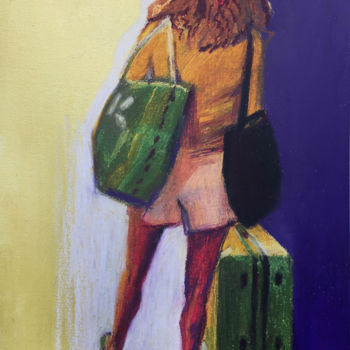 Malerei mit dem Titel "Tourist. Girl in th…" von Natalia Veyner, Original-Kunstwerk, Pastell