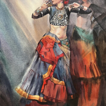 Pittura intitolato "Dance. Dancing girl…" da Natalia Veyner, Opera d'arte originale, Acquarello