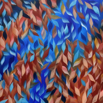 Pittura intitolato "Autumn Flow" da Eva Pearl, Opera d'arte originale, Acrilico Montato su Telaio per barella in legno