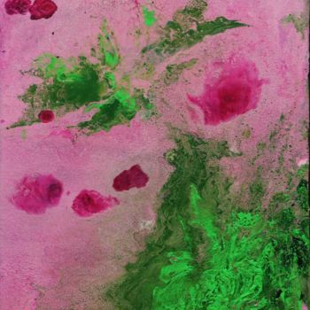 Painting titled "Rose à Line" by Vgas, Original Artwork, Acrylic