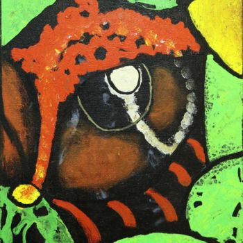 Painting titled "Oeil de dragon" by Vgas, Original Artwork, Oil