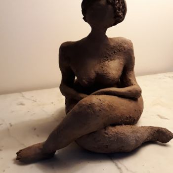 Sculpture intitulée "Alice la malice" par Véronique Ghenne, Œuvre d'art originale, Argile