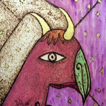 "Horoscope Taurus En…" başlıklı Tablo Vhe tarafından, Orijinal sanat, Guaş boya