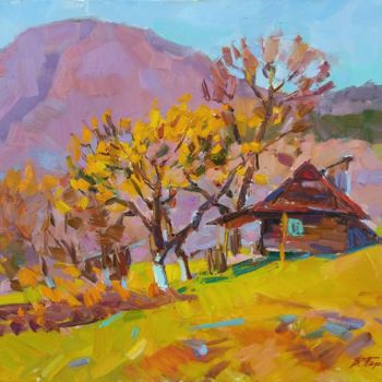 Pintura intitulada "Maison à la montagne" por Viacheslaw Pereta, Obras de arte originais, Óleo