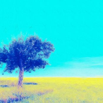 Цифровое искусство под названием "The Blue Tree" - Viajacobi, Подлинное произведение искусства, 2D Цифровая Работа