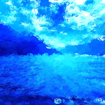 Digitale Kunst mit dem Titel "The Lake" von Viajacobi, Original-Kunstwerk, 2D digitale Arbeit