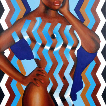 Картина под названием "Mousso 67 "AFRICA"" - Viané, Подлинное произведение искусства, Акрил Установлен на Деревянная рама дл…