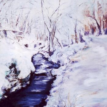 Peinture intitulée "Ruisseau à Montaud" par Yvette Vianney-Liaud, Œuvre d'art originale