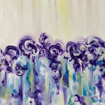 Peinture intitulée "Purple Passion" par Vibha Kapur, Œuvre d'art originale, Huile