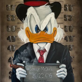 Malerei mit dem Titel "Scrooge McDuck arre…" von Vicca, Original-Kunstwerk, Öl