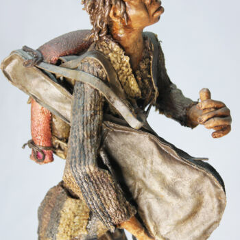Sculpture intitulée "Ménestrel" par Vicente Pereira Da Silva (Vicente Silva), Œuvre d'art originale, Pâte polymère