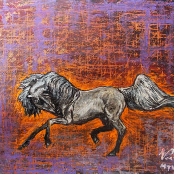 Painting titled "0026-Caballo" by Vicente Portillo O Vincent Of Houston, Original Artwork