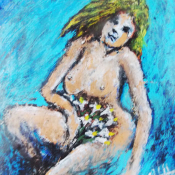 Painting titled "023-Nude" by Vicente Portillo O Vincent Of Houston, Original Artwork