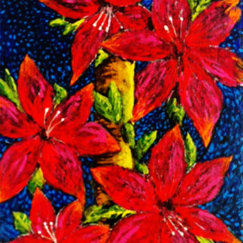 Peinture intitulée "0022-Flores" par Vicente Portillo O Vincent Of Houston, Œuvre d'art originale
