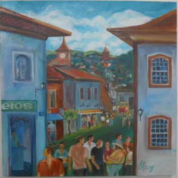 Painting titled "Ouro Preto" by Vicente Morais, Original Artwork, Acrylic
