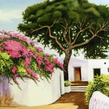 Painting titled "La casa del pino (S…" by Vicente Pastor Navarrete, Original Artwork, Oil