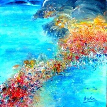 Peinture intitulée "Entre la Mer et la…" par Vickx, Œuvre d'art originale, Huile