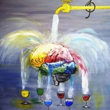 Peinture intitulée "Brainwashing - Lava…" par Vickx, Œuvre d'art originale